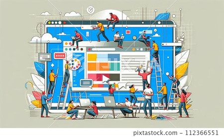 IT smart factory illustration set IT smart factory illustration set 112366551