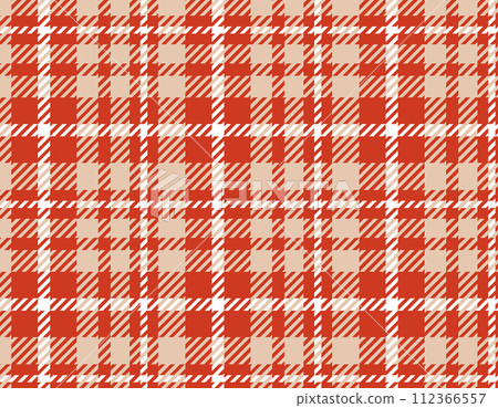 Tartan check pattern background material red/beige 112366557