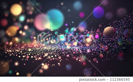 Colorful shiny bokeh particles. Generative AI 112366595