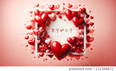 AI-generated image: A whiteboard full of hearts that says thank you 112366672