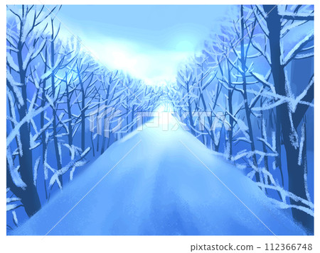 Snow-covered road Snow-covered road 112366748