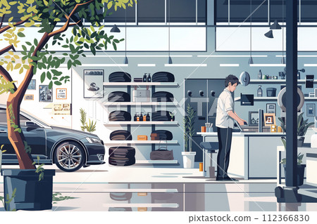 A car supplies store with a beautiful space A car supplies store with a beautiful space 112366830