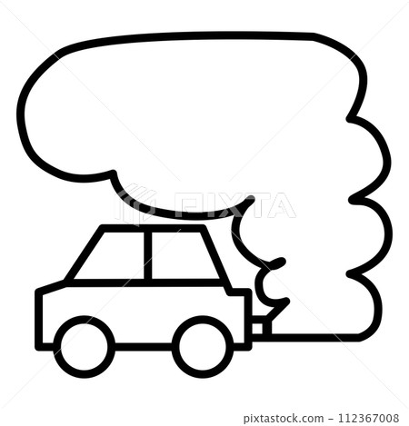 exhaust smoke from car flat outline 112367008