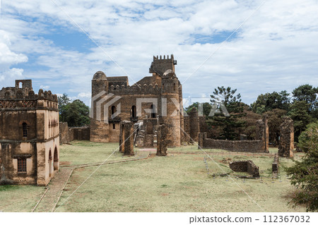Royal Fasil Ghebbi palace, castle in Gondar, Ethiopia, cultural Heritage architecture 112367032