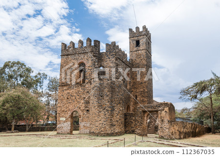 Royal Fasil Ghebbi palace, castle in Gondar, Ethiopia, cultural Heritage architecture 112367035