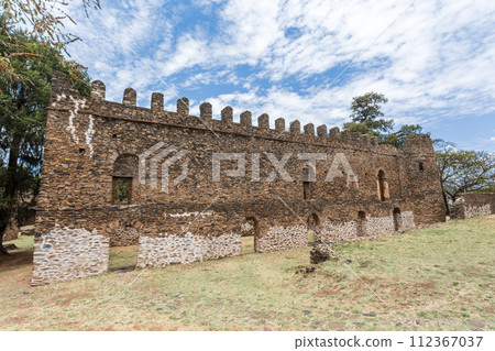Royal Fasil Ghebbi palace, castle in Gondar, Ethiopia, cultural Heritage architecture 112367037