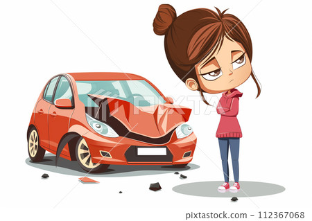 A woman suffering from a car accident 112367068