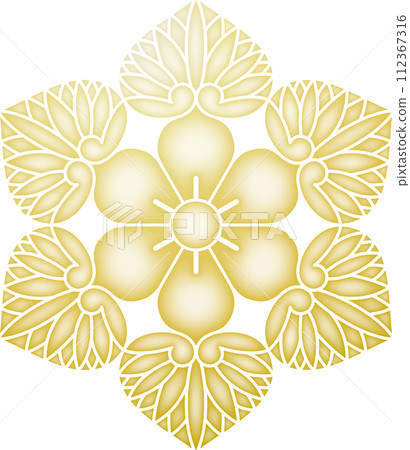 家族紋章水戶六葵 [金色] 112367316