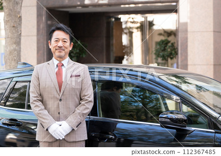 Driver white gloves 112367485