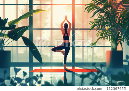 做瑜珈樹式的女人 做瑜珈樹式的女人 112367655