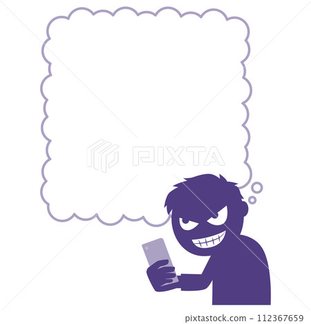 一個使用智慧型手機來發揮他狡猾技能的人 一個使用智慧型手機來發揮他狡猾技能的人 112367659