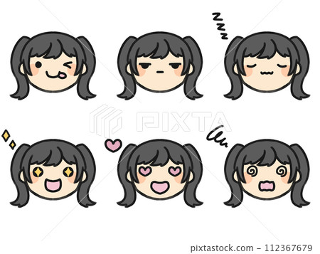 雙馬尾和各種面部表情集 雙馬尾和各種面部表情集 112367679