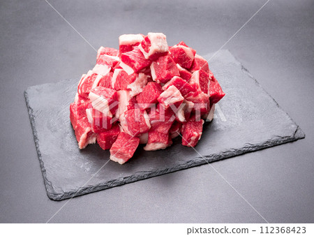 Wagyu beef dice cut 112368423