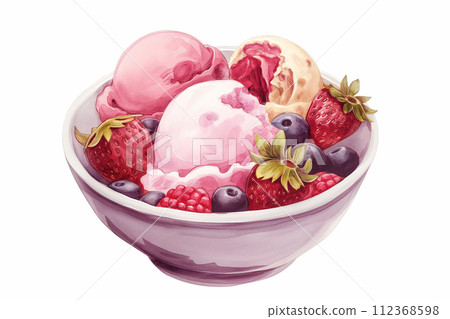 碗裡的草莓冰淇淋 112368598