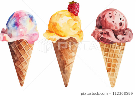 gelato in a cone 112368599