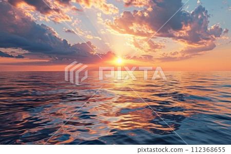 A sunrise over a calm sea, symbolizing new beginnings and hope in the journey of recovery 112368655
