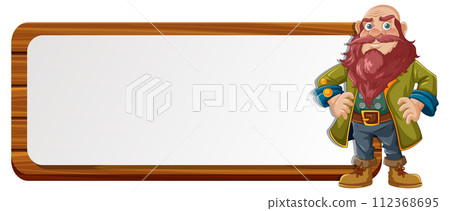 Pirate Captain with Blank Banner 112368695