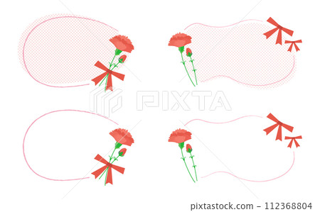 Carnation and ribbon vector frame material that can be used for Mother's Day Carnation and ribbon vector frame material that can be used for Mother's Day 112368804