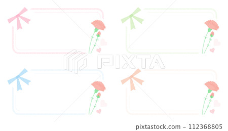 Carnation and ribbon vector frame material that can be used for Mother's Day Carnation and ribbon vector frame material that can be used for Mother's Day 112368805