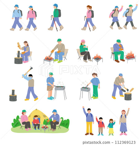 camping gear icon set 112369123