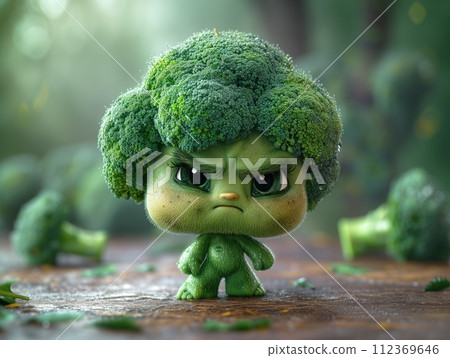 funny broccoli with a face 112369646