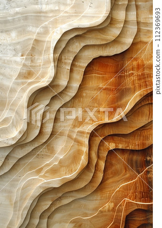 Eco-friendly designs blend sand textures and optical illusions with brush strokes to create captivating art. 112369693