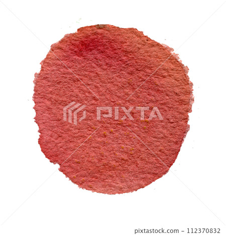 Brown, red watercolor circle isolated on white background. Watercolour calming coral round shape Brown, red watercolor circle isolated on white background. Watercolour calming coral round shape 112370832