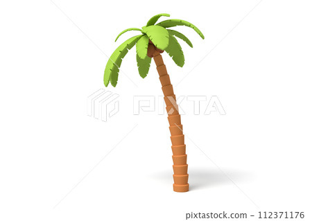 Simplified 3D palm tree in cartoon style 112371176