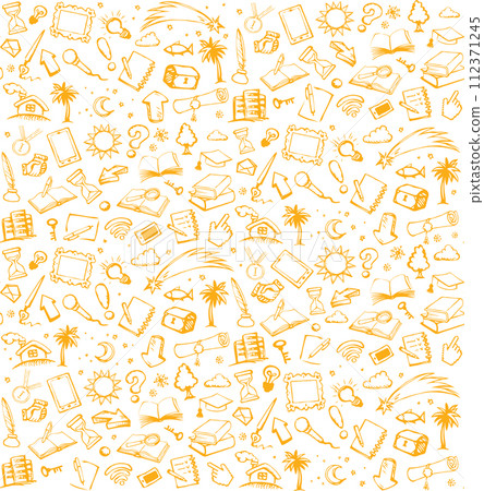 Vector background. Pattern of various icons 112371245