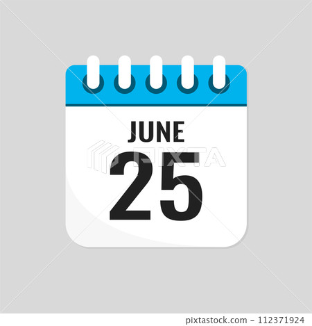 Icon page calendar day - 25 June 112371924