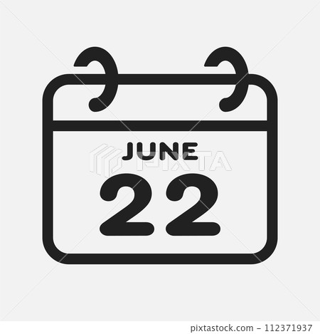 Icon page calendar day - 22 June 112371937