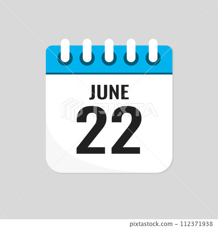 Icon page calendar day - 22 June 112371938