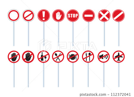 Prohibition ban icon. vector illustration 112372041