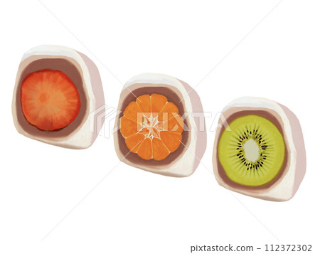 Fruit Daifuku (strawberry, mandarin orange, kiwi) 112372302