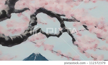 Landscape with cherry blossoms oil painting Landscape with cherry blossoms oil painting 112372379