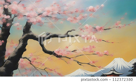 Landscape with cherry blossoms oil painting Landscape with cherry blossoms oil painting 112372380