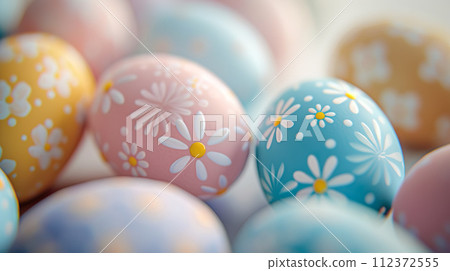 Easter egg "AI generated image" with a beautiful floral pattern 112372555