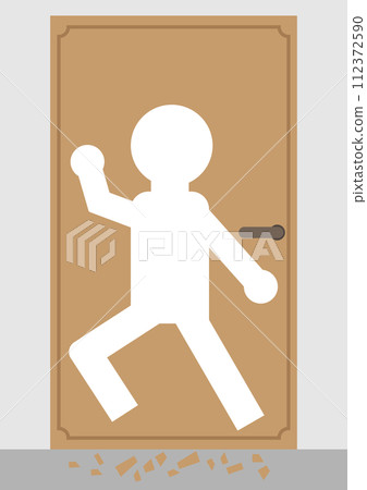 Image material of a broken door Image material of a broken door 112372590