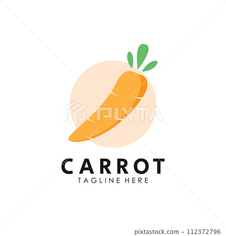 Simple Vector Carrot Vegetable Logo Design 112372796