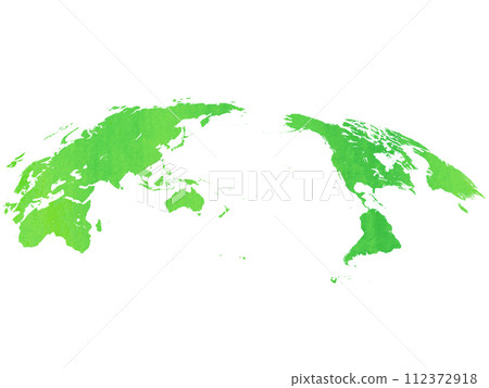 白色背景的綠色世界地圖 112372918