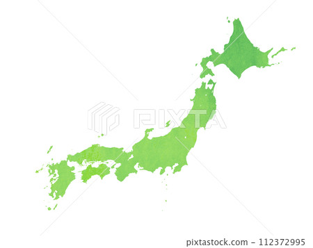 簡單的綠色日本地圖 112372995