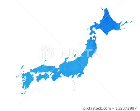 simple blue japan map 112372997