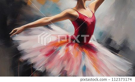 芭蕾舞女演員油畫 112373174