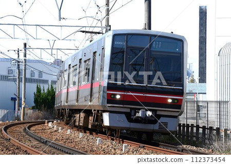 Meitetsu Seto Line commuter stainless steel train Meitetsu Seto Line commuter stainless steel train 112373454