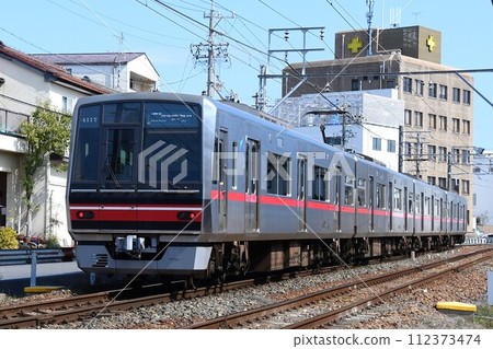 Meitetsu Seto Line commuter stainless steel train Meitetsu Seto Line commuter stainless steel train 112373474