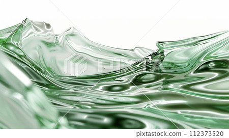 抽象流動的綠水背景AI影像 112373520