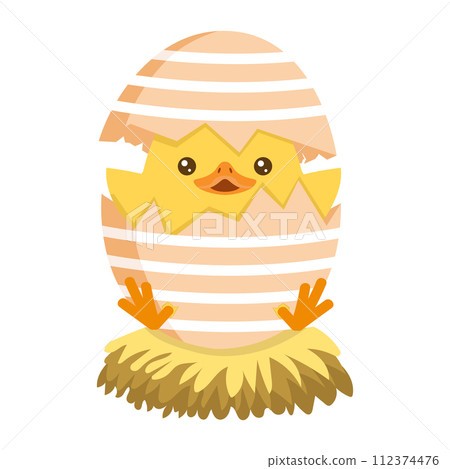 Little Chick Hatching Out The Egg easter 112374476