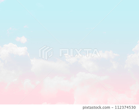 Pastel Sky Gradient Background Green Pink Cloud Beautiful Peach Color Bright Fantasy Minimal Platform Product Beauty Cosmetic Scene Summer Spring Morning Nature Dream Texture Horizon Abstract Two Tone 112374530
