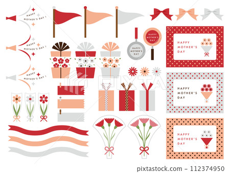 Illustration material set of Mother's Day 112374950