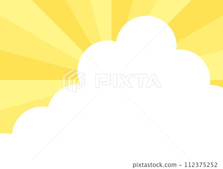 Sunburst and cloud background, rays, concentrated lines, burst background material 112375252